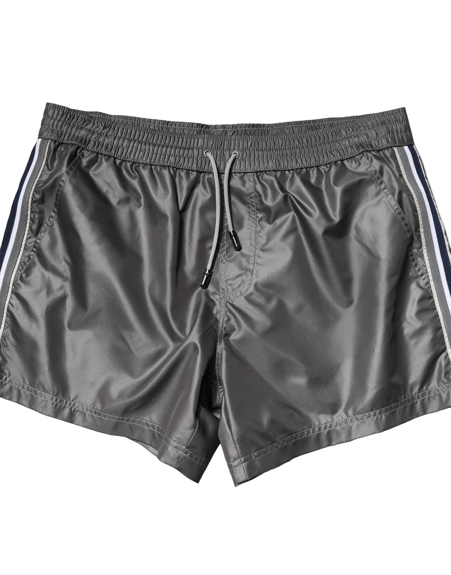 Dolce & Gabbana Gray Polyester Mid Waist Casual Bermuda Men's Shorts