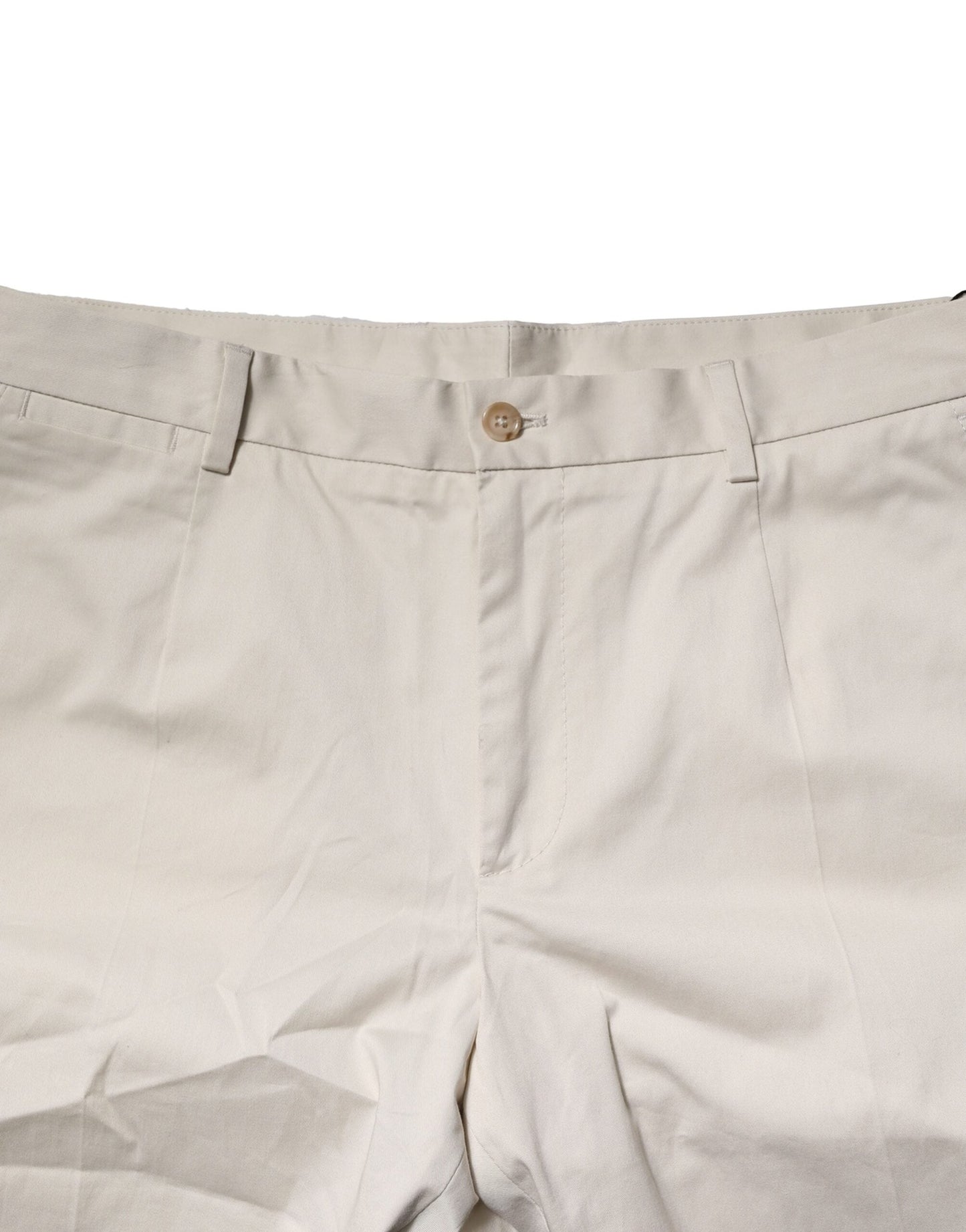 Dolce & Gabbana Beige Cotton Stretch Mid Waist Bermuda Men's Shorts