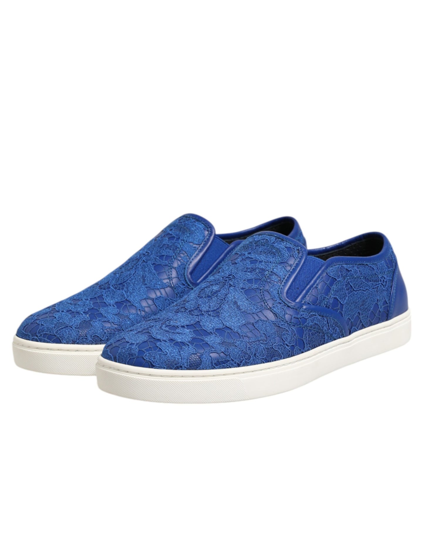 Dolce & Gabbana Blue Leather Lace Slip On Sneaker Men's Shoes