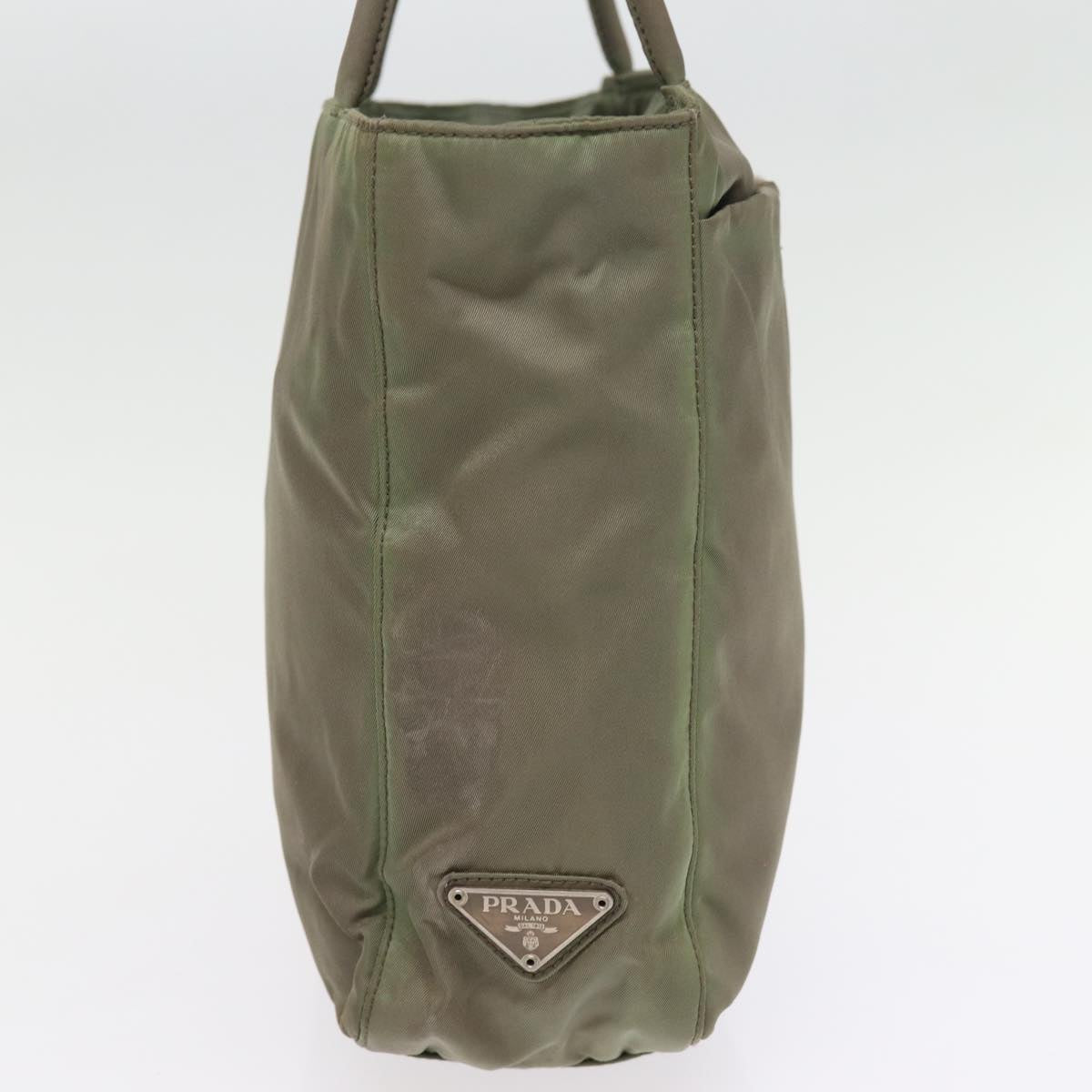 PRADA Hand Bag Nylon Khaki 77350