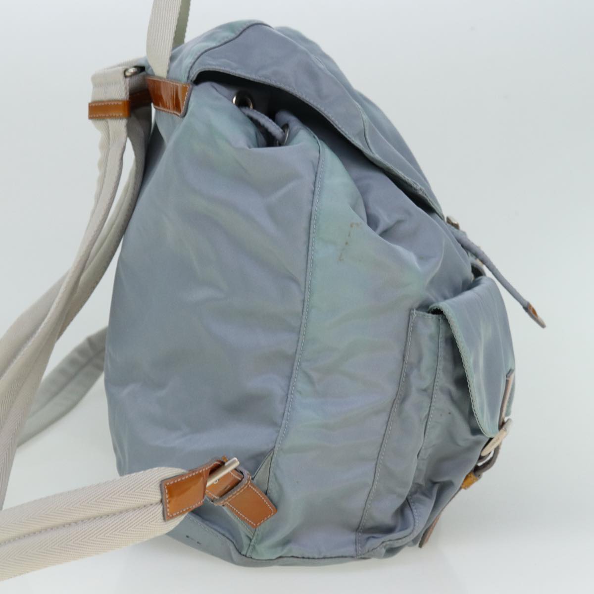 PRADA Backpack Nylon Blue 77354