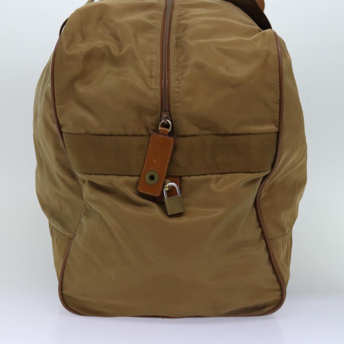 PRADA Boston Bag Nylon Brown 77358