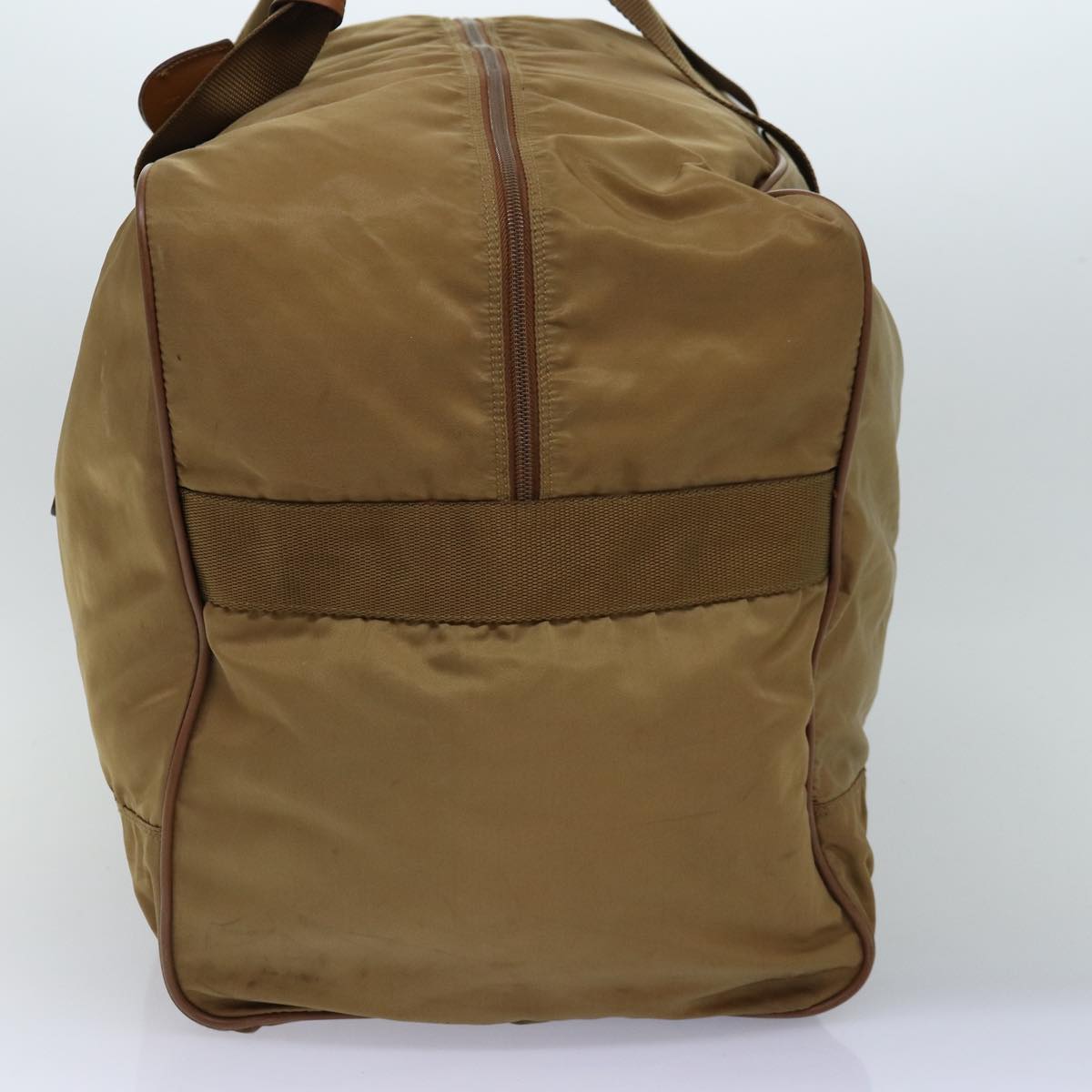 PRADA Boston Bag Nylon Brown 77358
