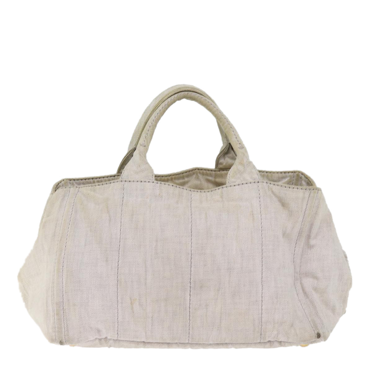 PRADA Canapa MM Hand Bag Canvas 2way Gray 77360