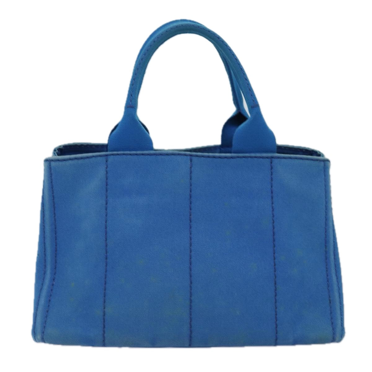 PRADA Canapa MM Hand Bag Canvas Blue 77361