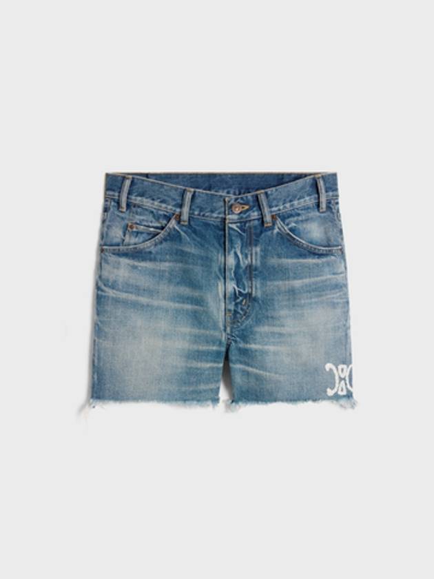 CELINE Skate Denim Shorts Blue