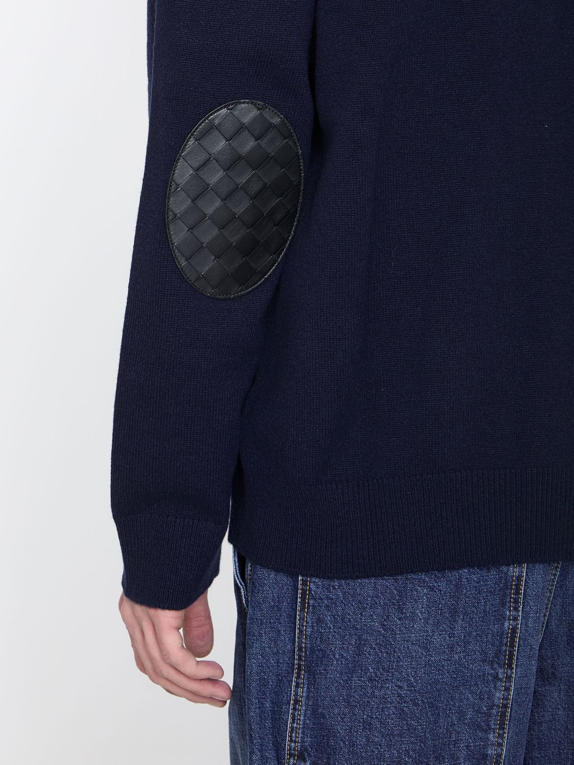 BOTTEGA VENETA Cashmere Cardigan with Leather Accents