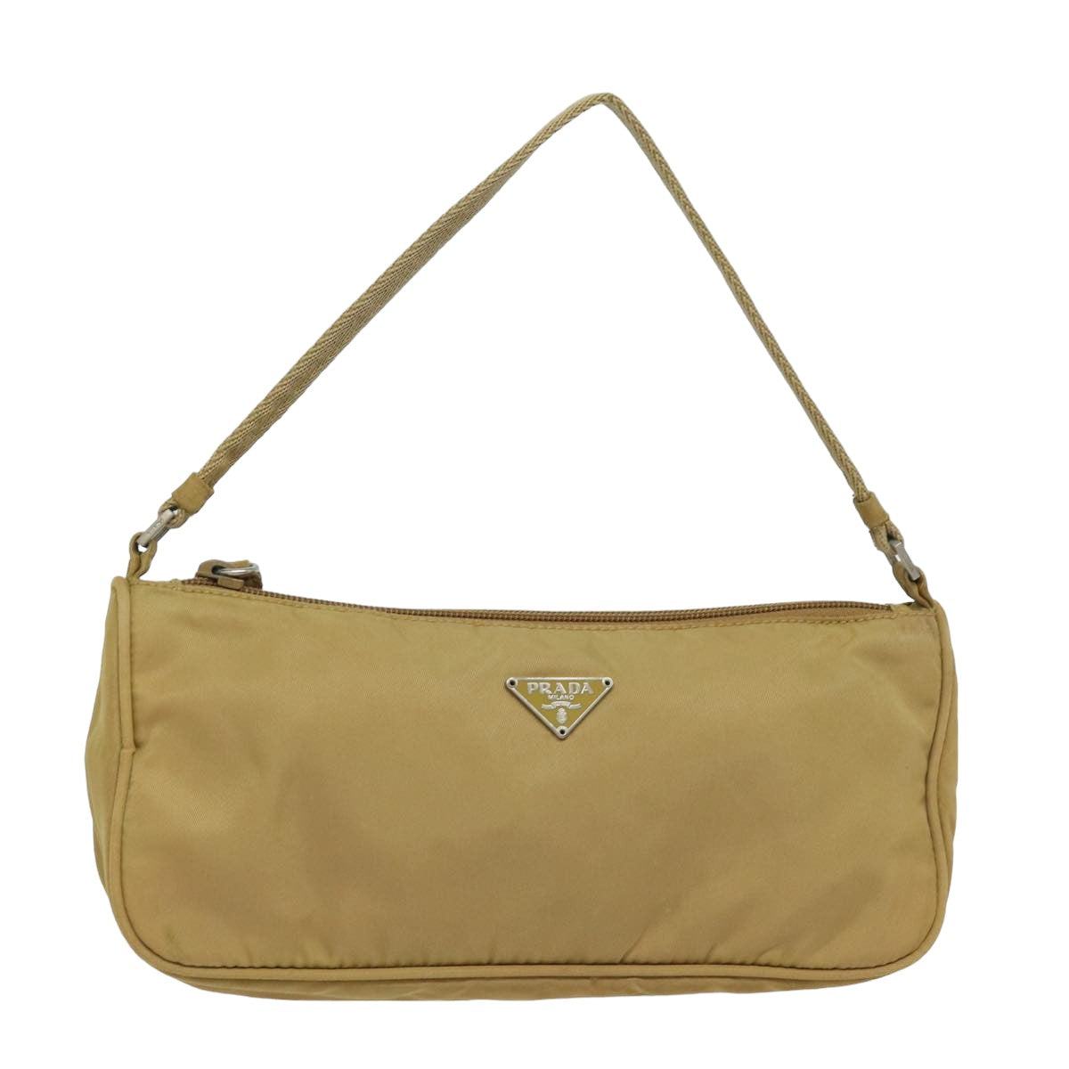 PRADA Accessory Pouch Nylon Beige 78075