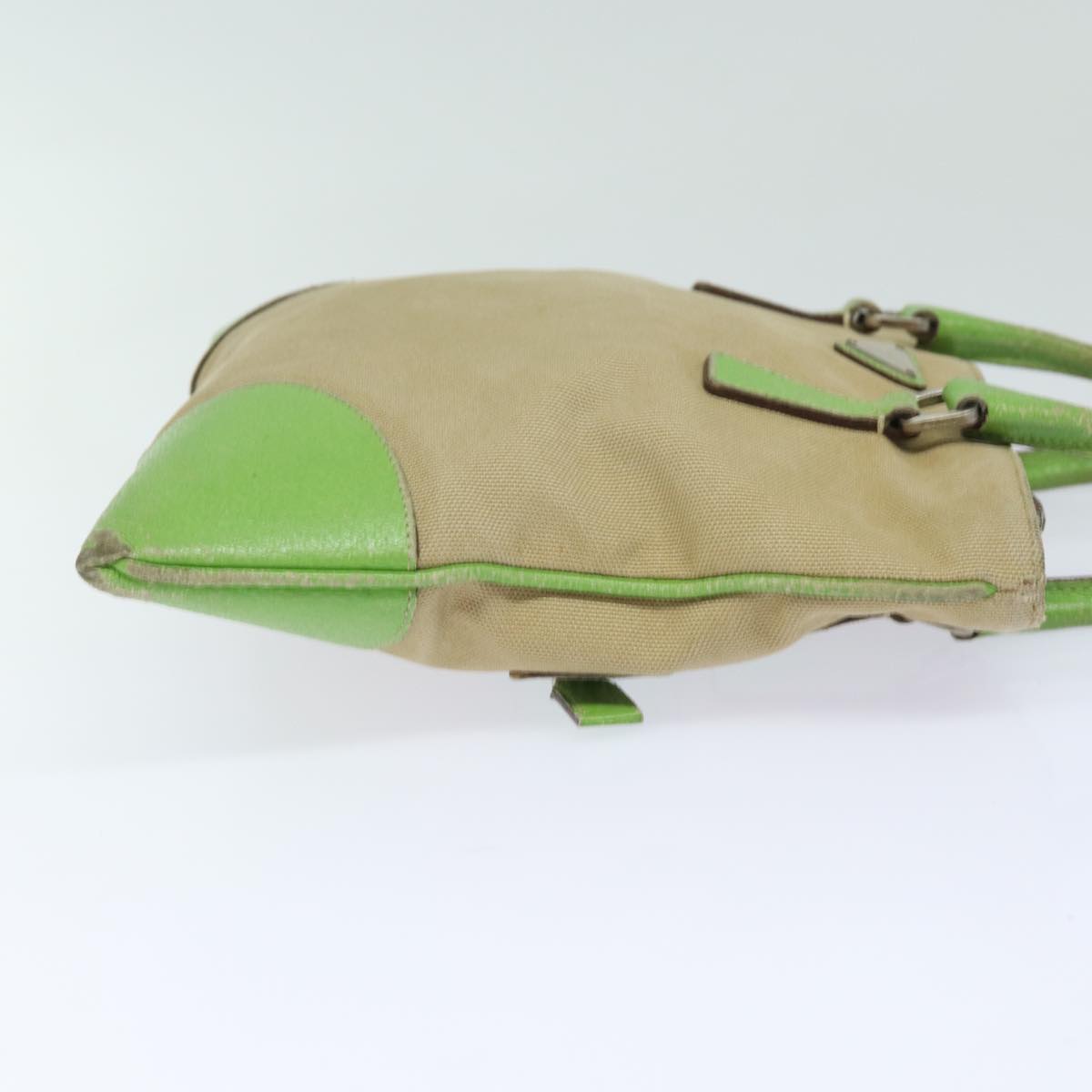 PRADA Hand Bag Canvas Beige 78255