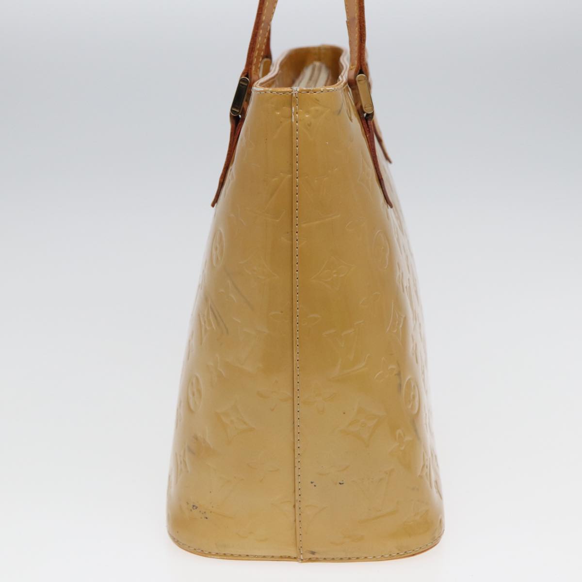 LOUIS VUITTON Monogram Vernis Houston Hand Bag Beige M91004 LV 78296