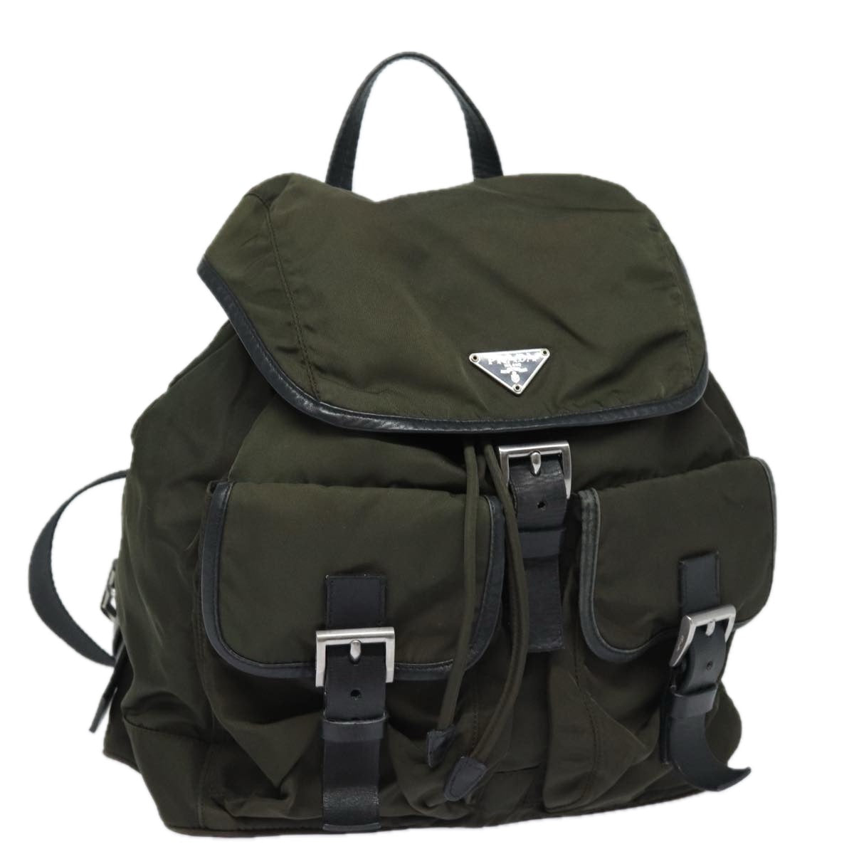 PRADA Backpack Nylon Khaki 78806