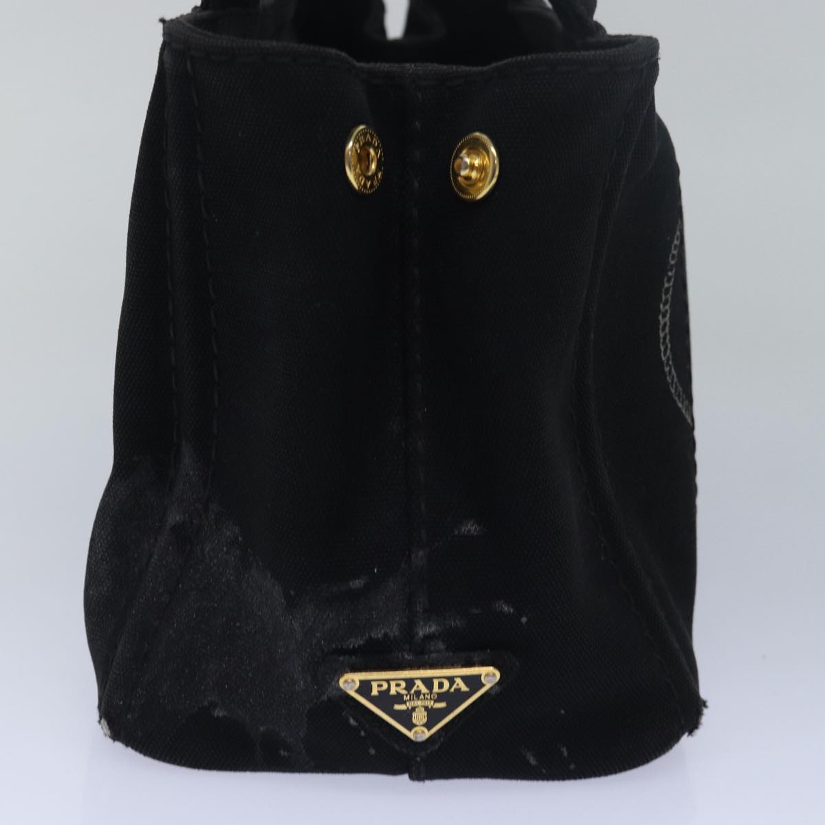 PRADA Canapa PM Hand Bag Canvas 2way Black 79141
