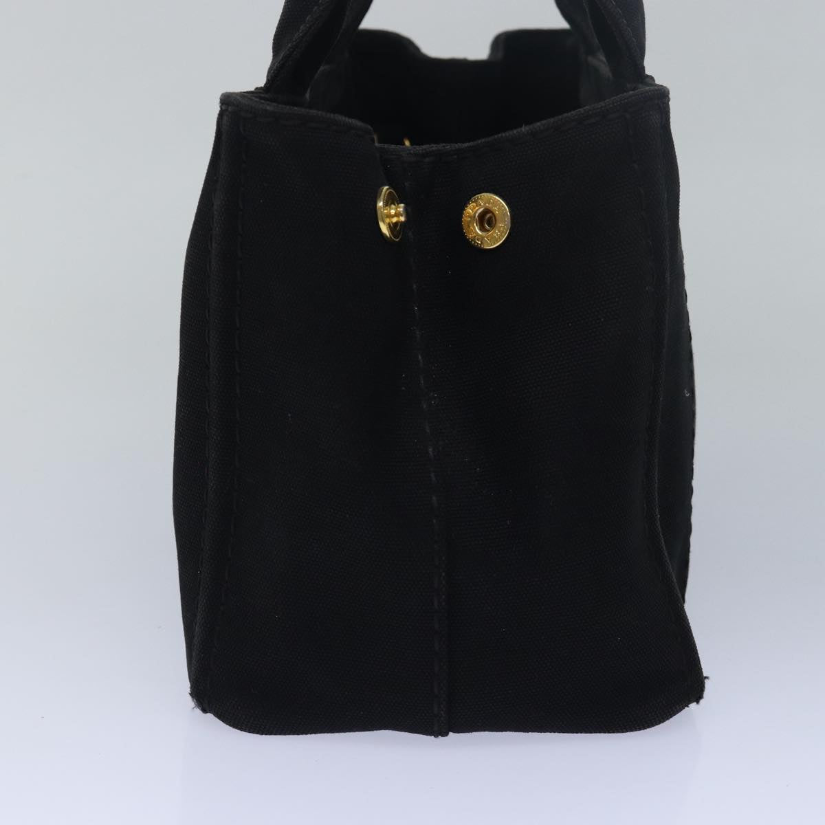 PRADA Canapa PM Hand Bag Canvas 2way Black 79141