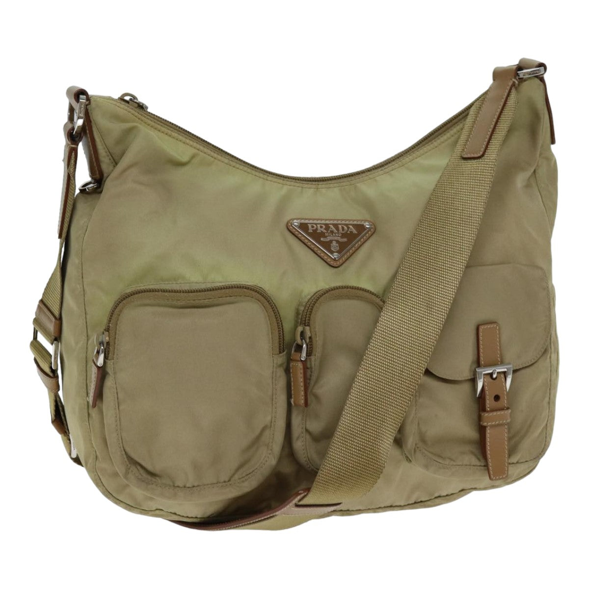 PRADA Shoulder Bag Nylon Beige 79150