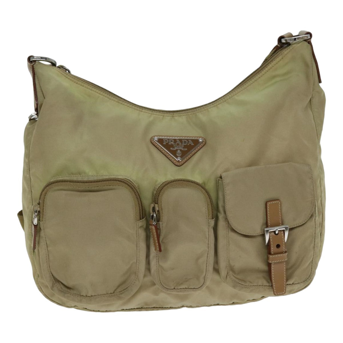 PRADA Shoulder Bag Nylon Beige 79150