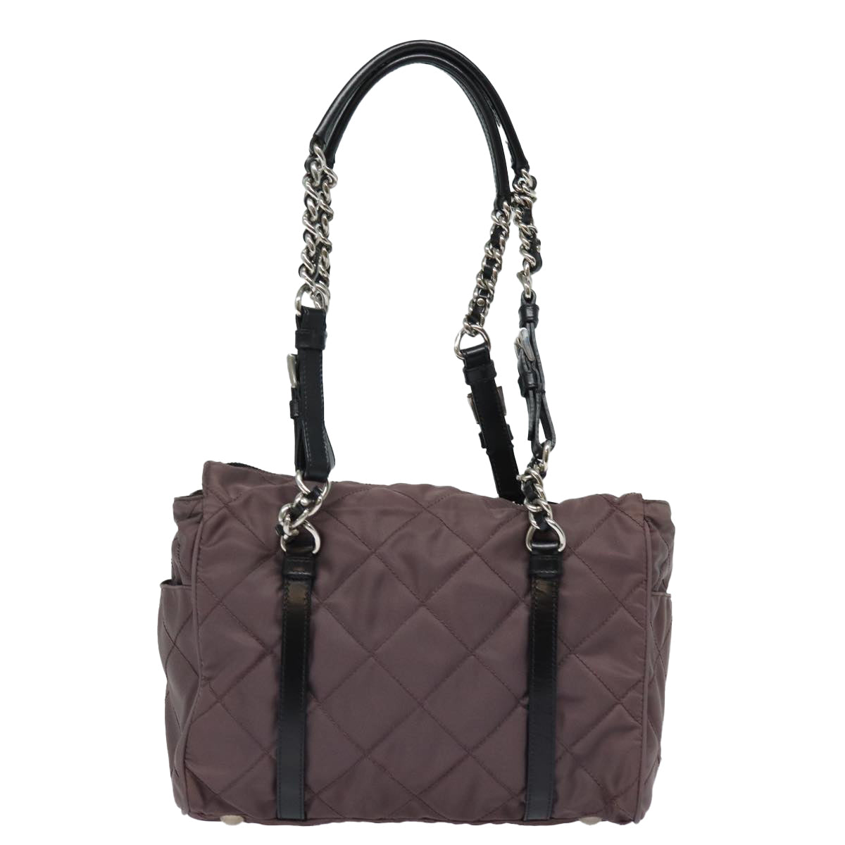 PRADA Chain Shoulder Bag Nylon Purple 79154