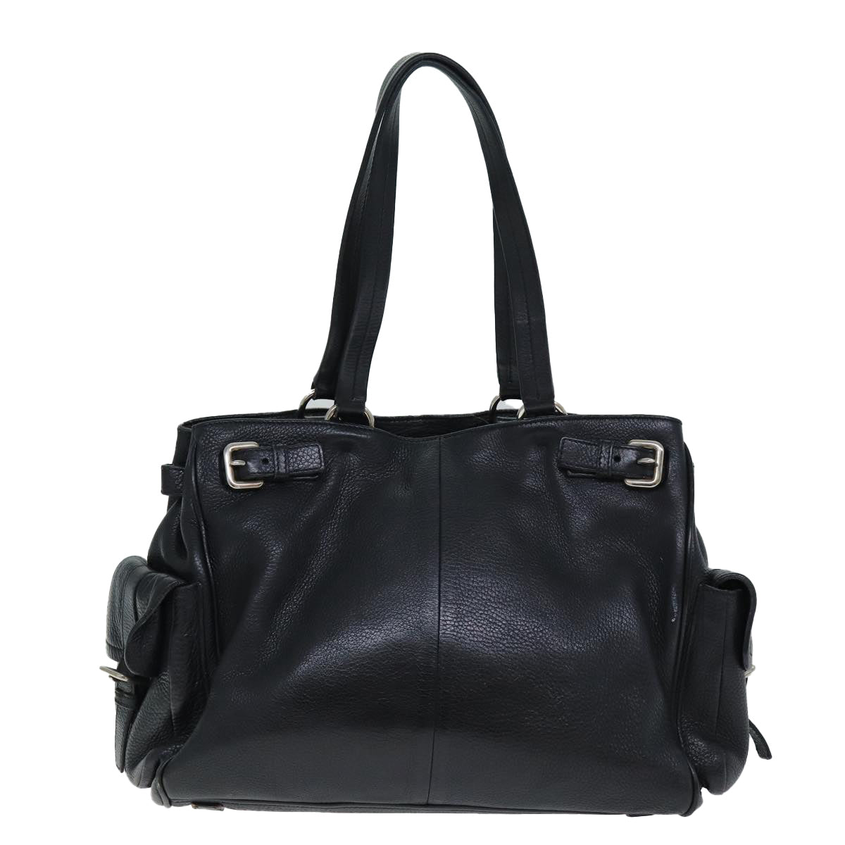 PRADA Tote Bag Leather Black 79544