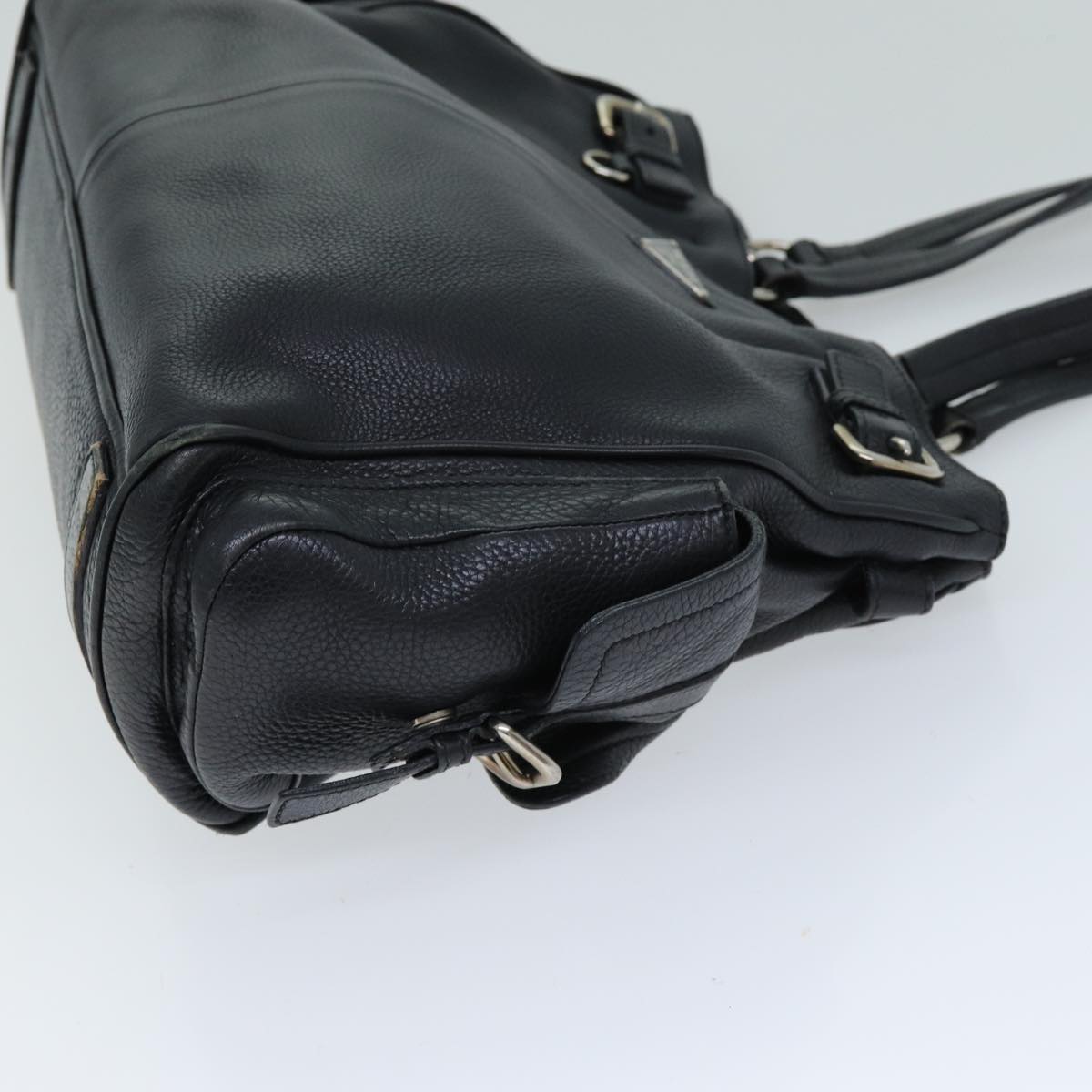 PRADA Tote Bag Leather Black 79544