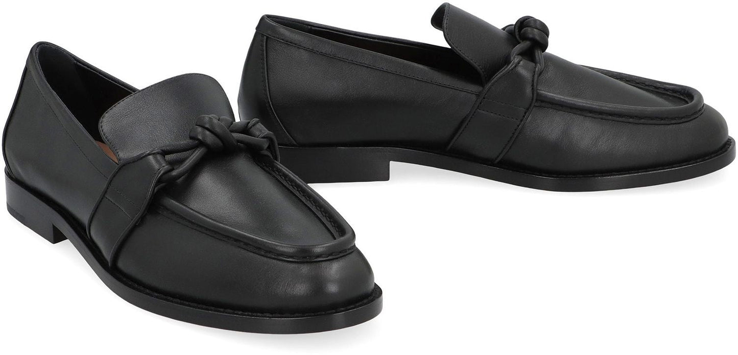 BOTTEGA VENETA Leather Loafers with Decorative Front Knot