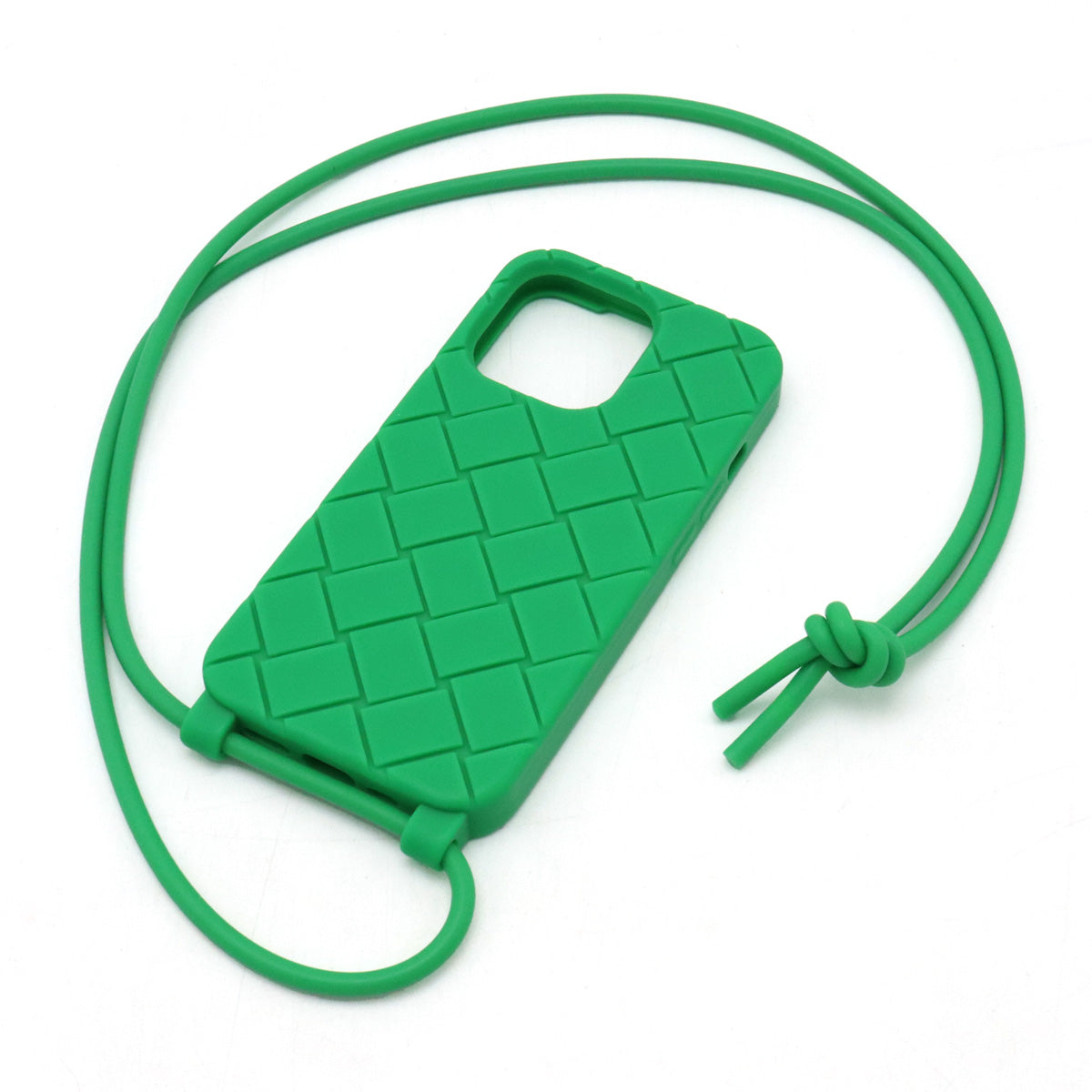 Bottega Veneta INTRECHAT iPhone 13 Pro Smartphone Case Cellular Cover Silicone Parachute Green with necklace 690824V0EY03708