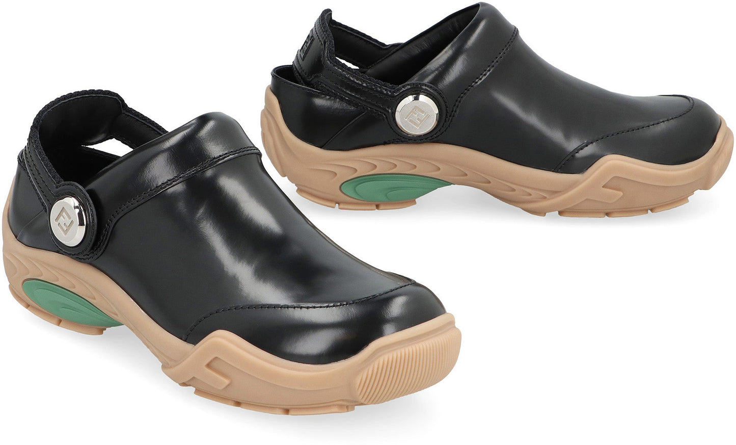 FENDI Leather Lab Flat Sandals for Men