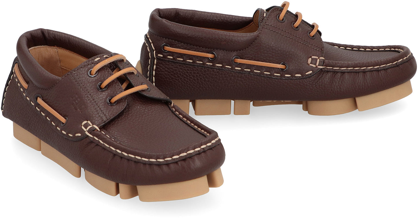 FENDI Leather Deck Loafers - Men's Size Options Available