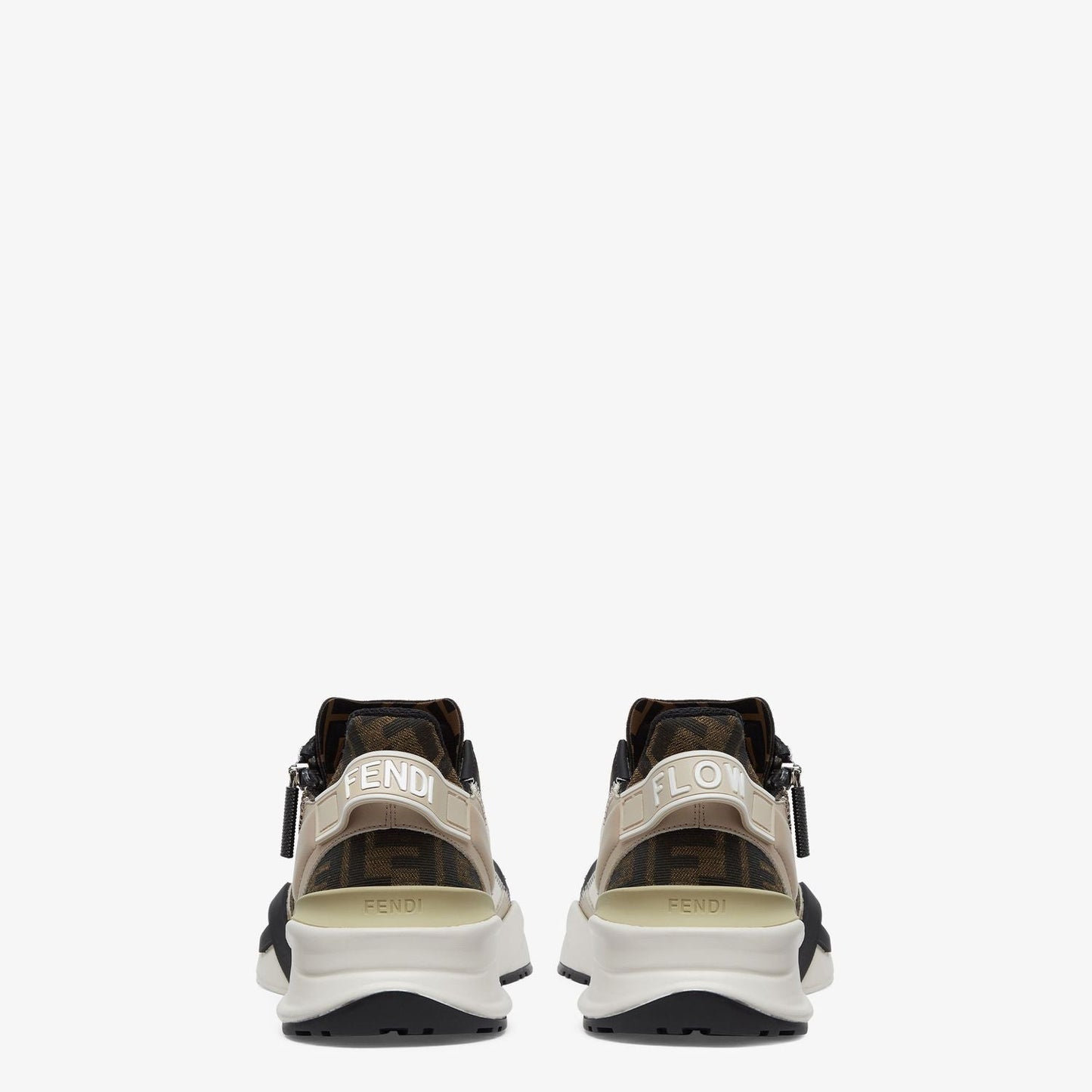FENDI Multicolored Leather and Jacquard Sneakers for Men