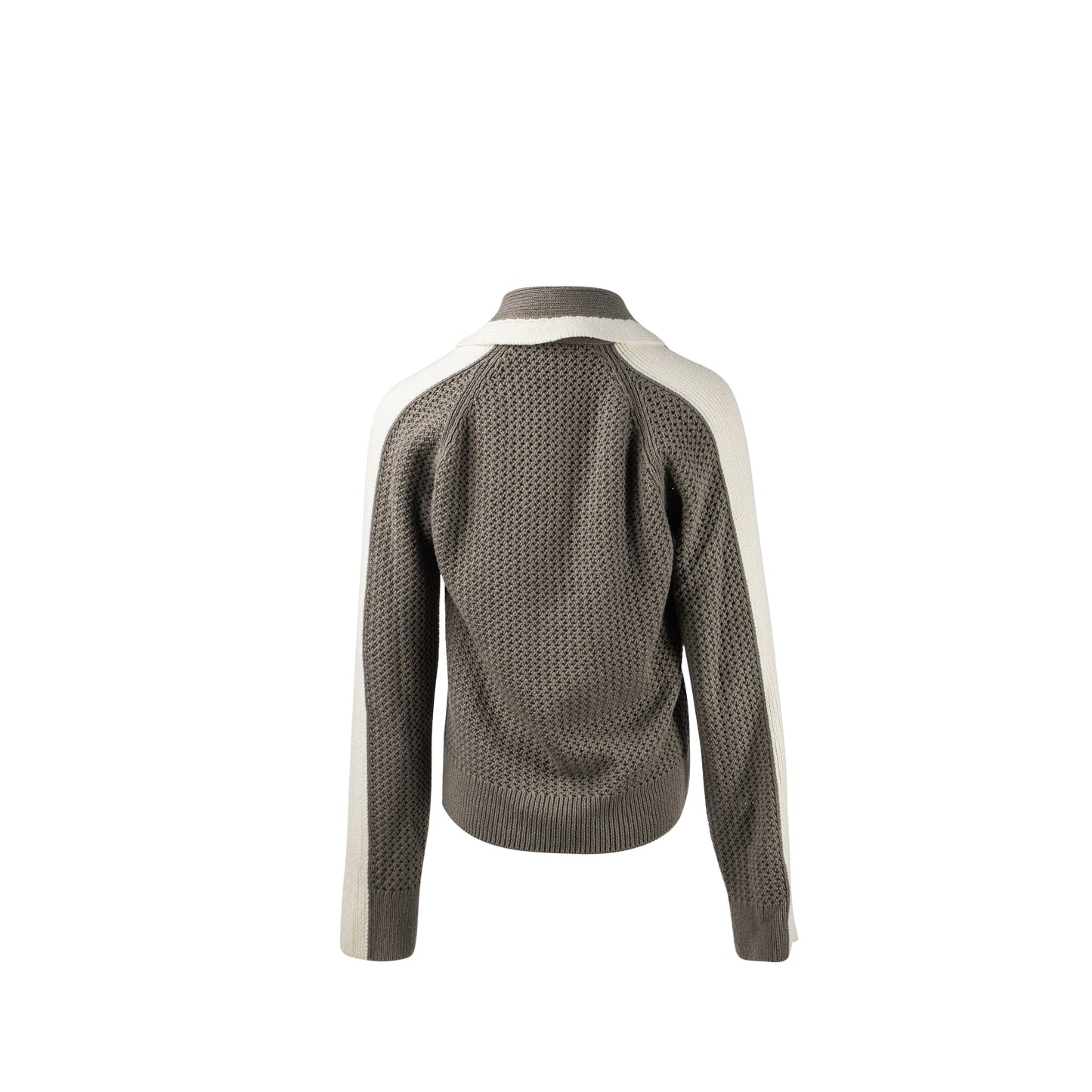 Hermes size XS knit top cotton / cashmere multicolour grey/ white