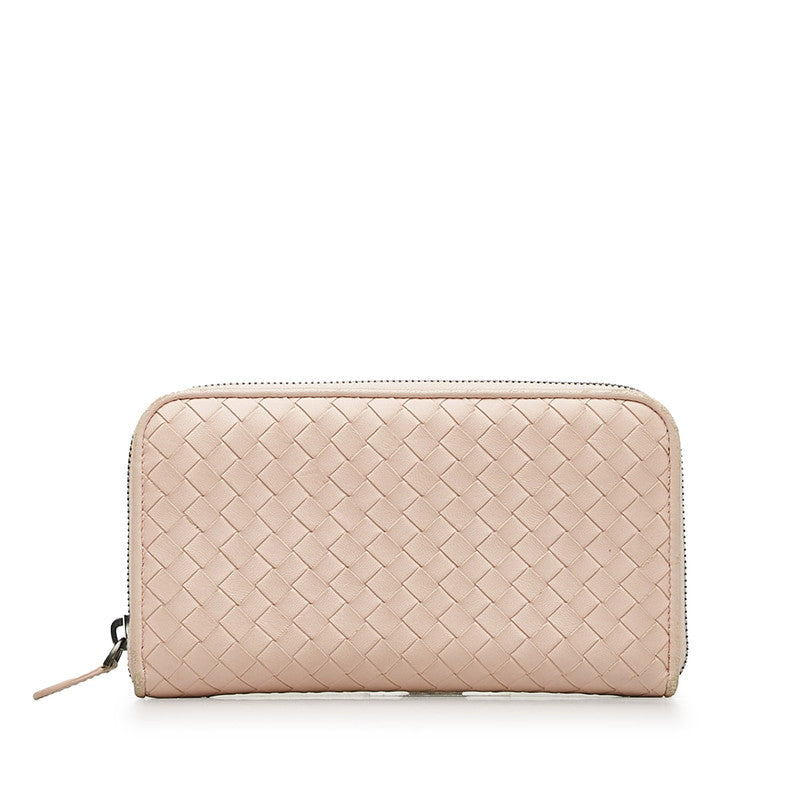 Bottega Veneta Intrecciato Long Wallet in Leather Pink Ladies
