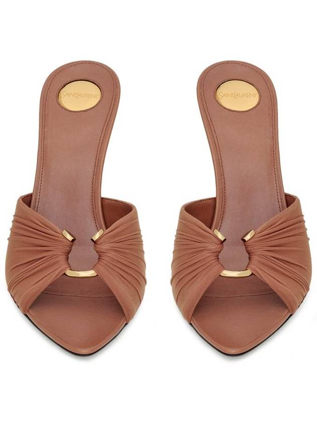 Saint Laurent Saint Laurent Lola 90 Mules In Smooth Leather And Draped Jersey Shoes