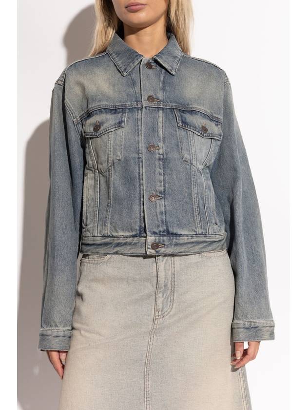 Balenciaga Balenciaga Denim Jacket With Logo, Women's, Blue