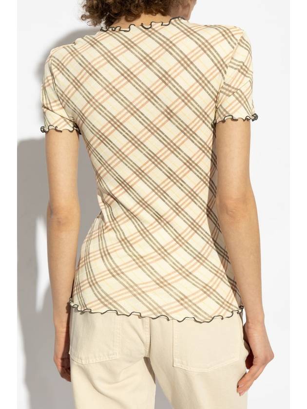 Burberry Burberry Top With Check Pattern, Women's, Beige