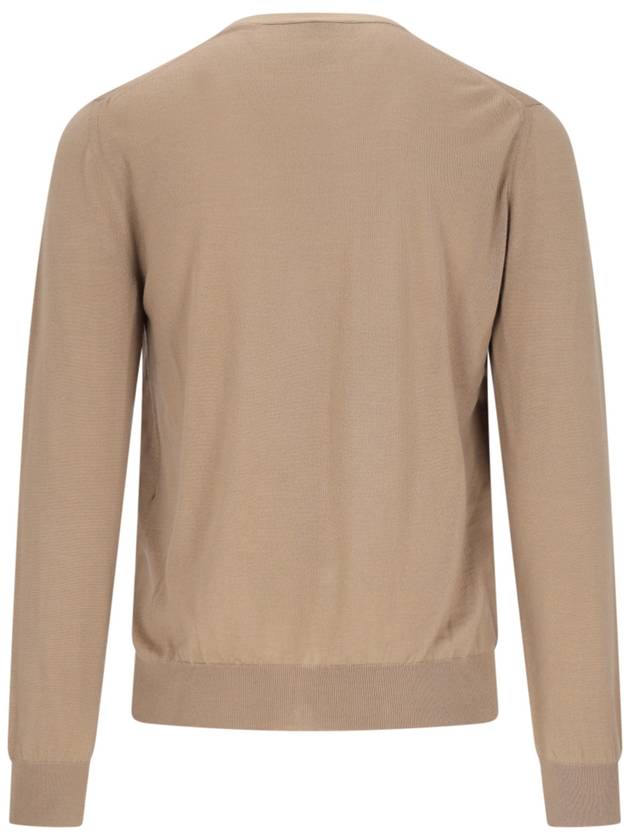 Fendi Men's V-Neck Wool Cardigan Light Brown