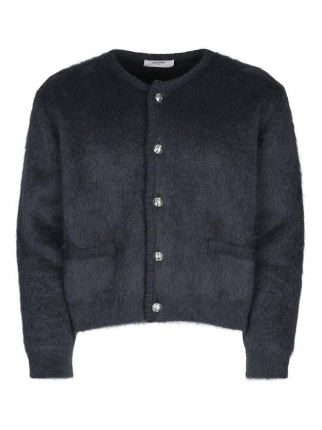 CELINE Brushed Mohair Cardigan Jacket Dark Grey
