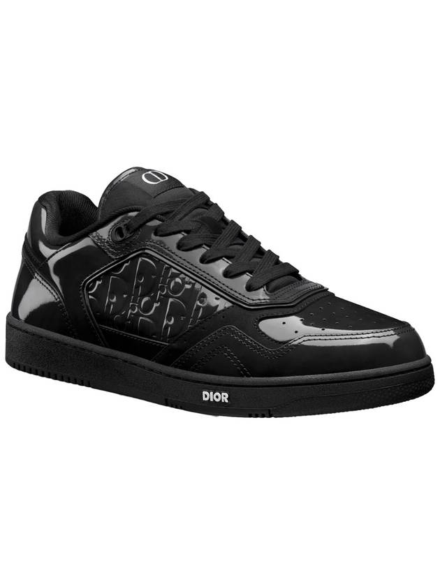 B27 Oblique Gravity Leather Low Top Sneakers Black Dior