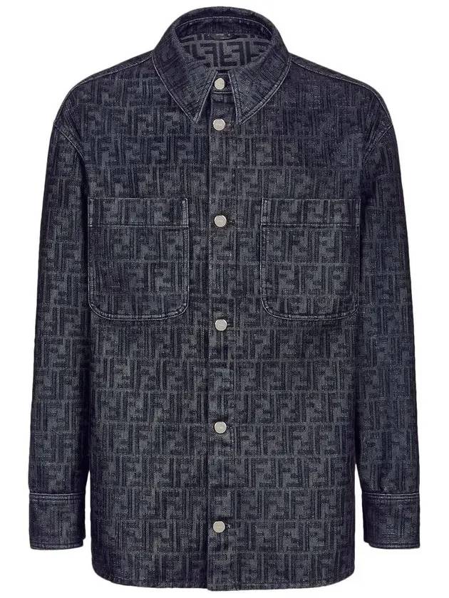 Fendi FF Patch Pocket Denim Jacket Blue