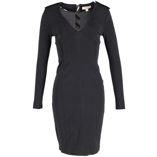 Burberry Dress with Epaulette in Black Acetate