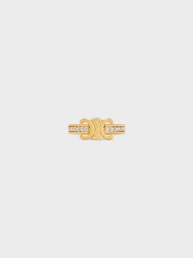CELINE Triomphe Sparkle Strass Ear Cuff Earrings Gold