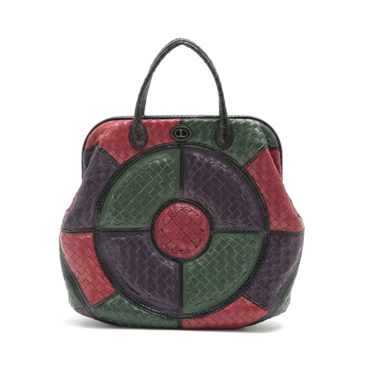 Bottega Veneta Intrecciato Leather Pearson Handbag Multi-Color