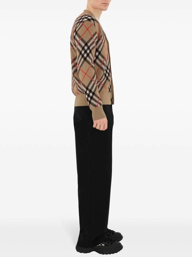 Burberry Check Wool Mohair Blend Cardigan Sand