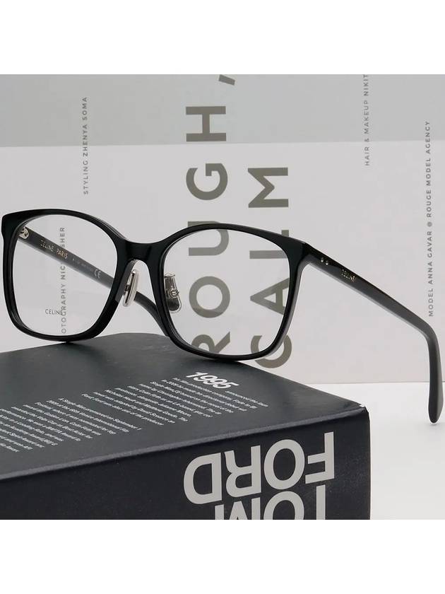 CELINE Eyewear Logo Square Eyeglasses Black