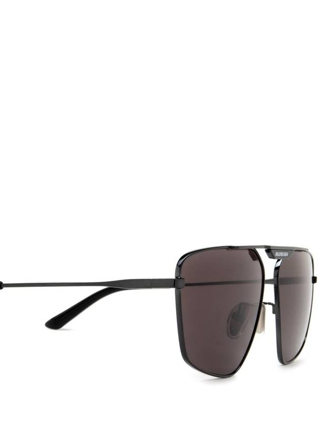 Balenciaga Eyewear BB0246SA Tag 20 Navigator Metal Sunglasses Black Gray