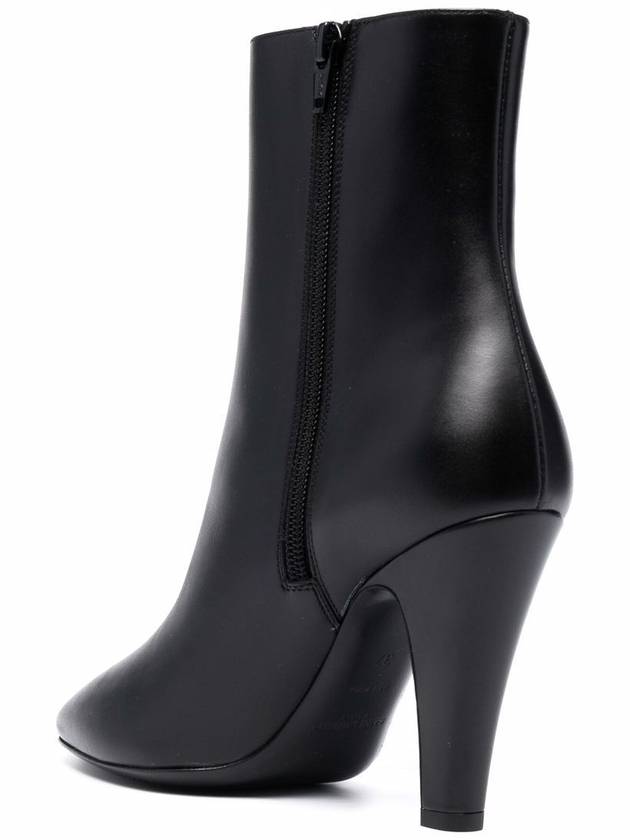 Saint Laurent Leather Ankle Heel Chelsea Boots Black