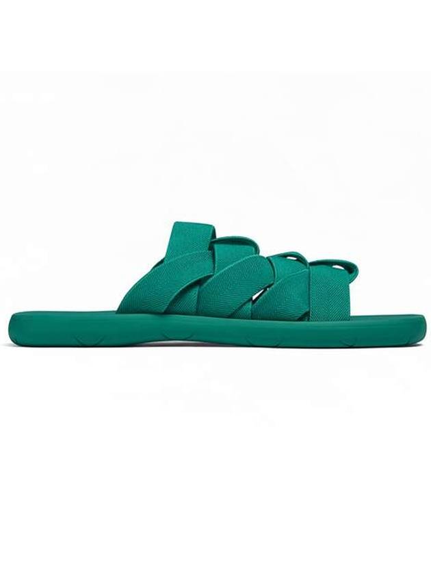Bottega Veneta Intrecciato Flat Slippers Acid Turquoise