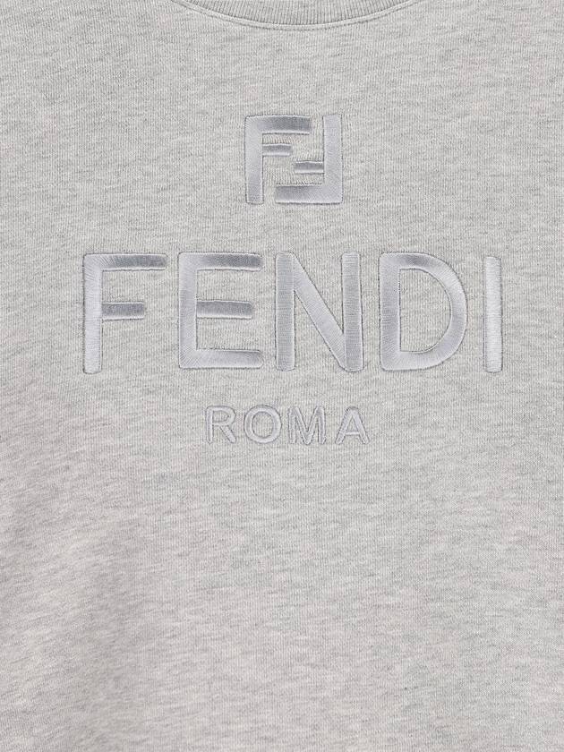 Fendi Crewneck Cropped Sweater Grey