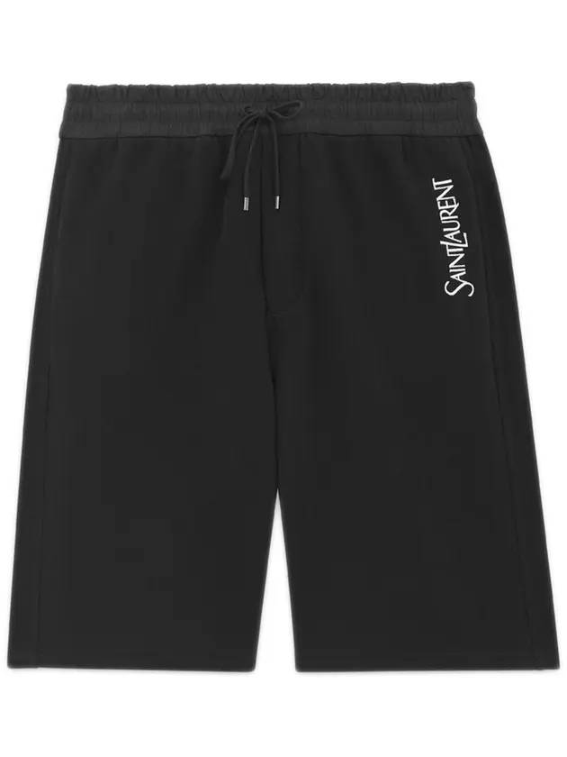Saint Laurent Fleece Bermuda Shorts Black