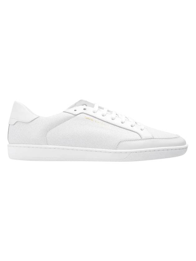 Saint Laurent Court Classic Perforated Leather Low Top Sneakers White