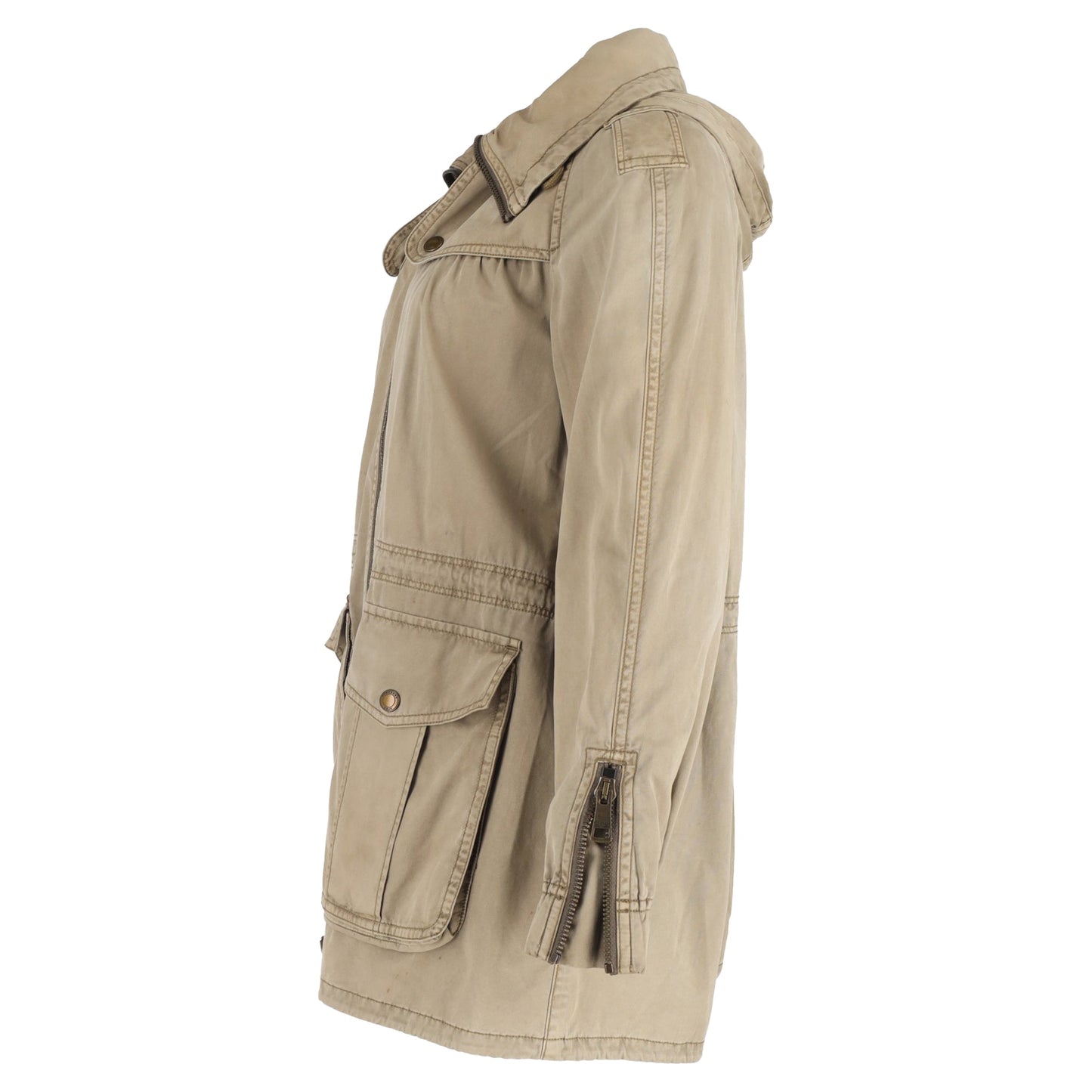 Burberry Brit Cargo Zipped Jacket in Brown Cotton