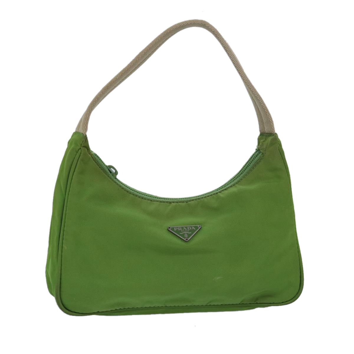 PRADA Nylon Hand Bag Green 80076