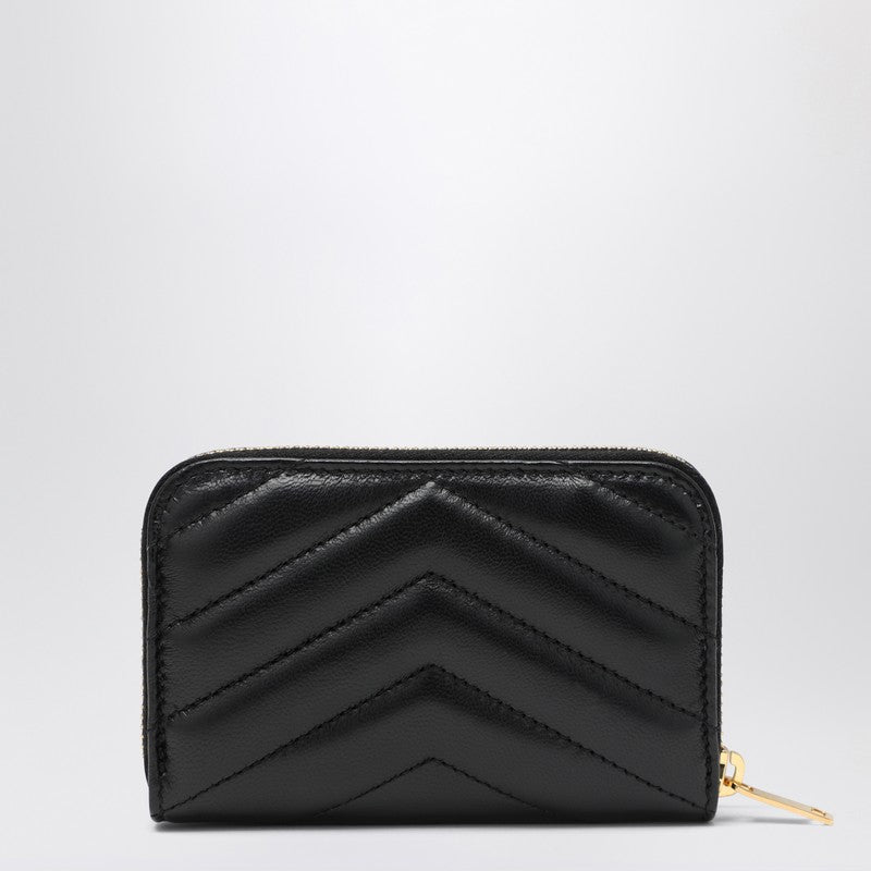 Saint Laurent Black Cassandre Matelassé Wallet Women